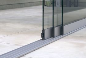 Profiline Glasschiebewand aluminium (3,5 M - 3 spurig)