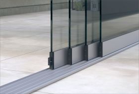 Profiline Glasschiebewand aluminium (3,5 M - 4 spurig)