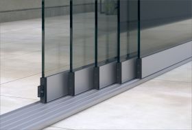 Profiline Glasschiebewand aluminium (5,0 M - 5 spurig)