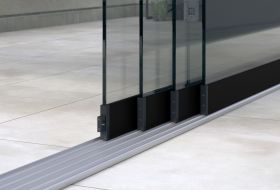 Profiline Glasschiebewand schwarz (3,5 M - 4 spurig)