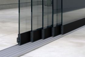 Profiline Glasschiebewand schwarz (4,5 M - 5 spurig)